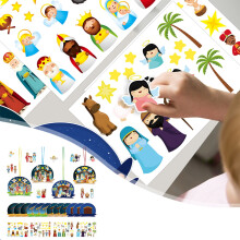 Kids Nativity Scene Stickers Religious DIY Decoration Set
