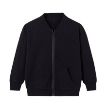 Girls' Zip-Up Solid Color Jacket for Fall/Winter, Long