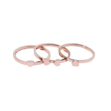 Women's Rose Gold Stainless Steel Three-Heart Ring Size 6