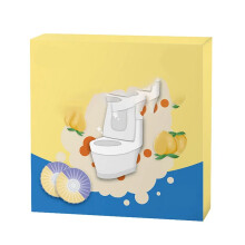 Toilet Cleaner Block Blue Yellow Aromatherapy Deodorizing