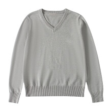 Unisex V-Neck Pullover Sweater Gray for Ages 4-16