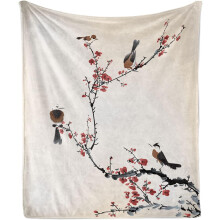Flamingo Flannel Fleece Throw Blanket Green Pink 50x70