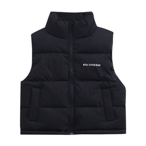 Kids Sleeveless Down Vest with Collar – Warm Thick Winter