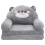 Children's Armchair Elephant Shape Grey Plush 1 Set 1