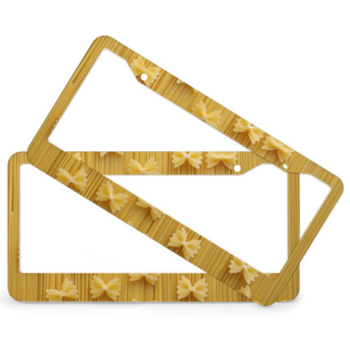 Pasta-Themed License Plate Frame Set Aluminum 2 pcs 1