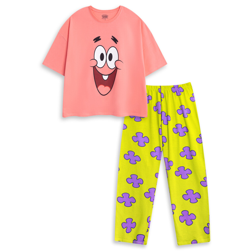 Spongebob Squarepants (X-Small) Short Sleeve Long Leg Pyjama Set (Womens Pink)