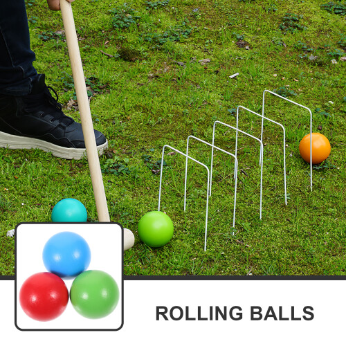 Bocce Set Schima Wood 6 Pieces Assorted Colors 1