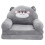Children's Armchair Elephant Shape Grey Plush 1 Set 4