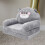 Children's Armchair Elephant Shape Grey Plush 1 Set 7