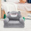 Children's Armchair Elephant Shape Grey Plush 1 Set 3