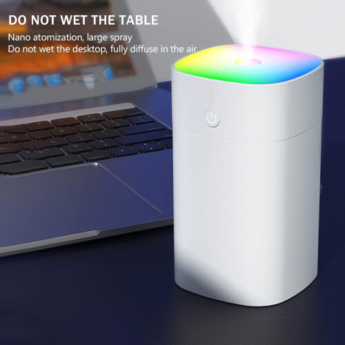 (White) 400ml USB Mini Humidifier, Quiet Office Gift 2