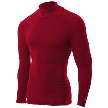 (XXL, Red) ZeroFit Mens 2026 Heatrub Ultimate Mock Neck Moisture Wicking Baselayer