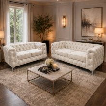 (5 Seater Corner, Black) Luxury Italian Chesterfield Sofa Set Plush Velvet 3 & 2 Seater, 5 Seater Corner Sofa Deep Button Tufted Couch