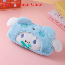 (BlueCinnamoroll) Kuromi Plush Pen Holder With Adorable Look For School Office Or Collecting