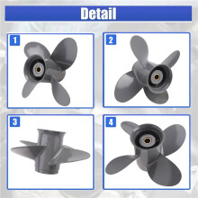 Propeller 4 Blade 9 1/4X10 for and Outboard BF8D/BF9.9D BF9.9/BF15A BF15D/BF20 8 Splines 58134-ZV4-010AH