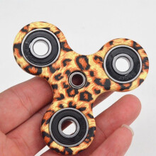 (Orange)Three Fingered Colorful Finger Gyro Toy Camouflage Pattern Stress Fun Relief