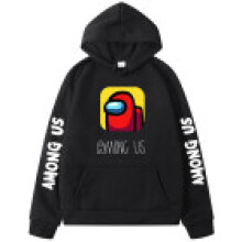 (Black,2XL)Amongus Hippop Sport Hoodie Pullover Pulli Sweater Shirt Streetwear Sweatshirt