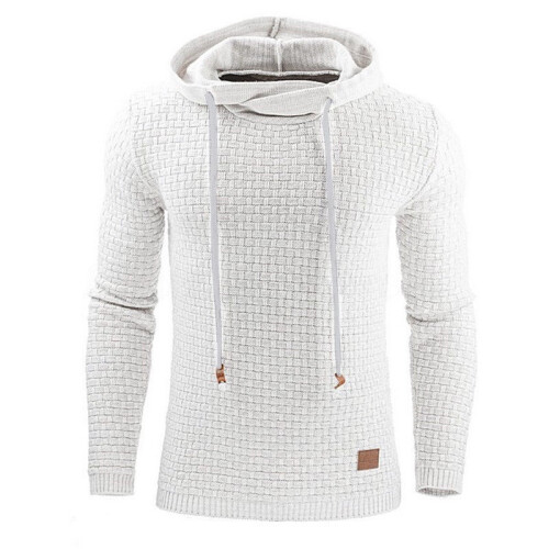 (White,L)Herren Warme Jacke Outwear Pullover Hoodies Mantel Sweater Kapuzenpullover Pulli
