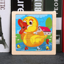 (Ducks)Childrens Wooden Flat Puzzle With Airplane Giraffe Panda Whale Dinosaur Print