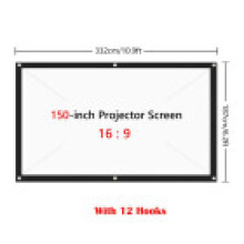 (150 inch+ 12 Hooks)Portable Foldable Projector Screen 169 Hd Outdoor Home Cinema Theater Movie 3d