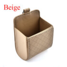 (Beige)Car Universal Auto Storage Box Pouch Bag Phone Charge Holder Organizer Pocket