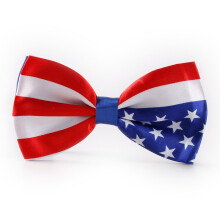(USA)Countries Bow Ties Clip On Fancy Dress Costume Union Jack Usa Flag Tie Silk