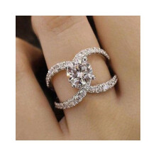 (white gold, 9) Anniversary Jewelry Brilliant Promise Proposal Gift Wedding Band Engagement Rings Size 6 7 8 9 10