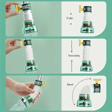 12-Piece 360 Rotating Kitchen Faucet Extender Set, Flexible Faucet Filter with 12 Replacement Filters, Durable Plastic Sink Aerator for Kitchen and Ba