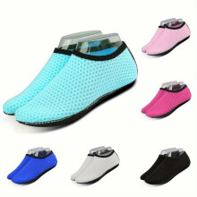 (US 7.5-8, Black) Breathable Mesh Water Shoes with Dot Pattern, Quick-Dry Lightweight for Swimming Diving Beach Activities