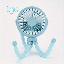 (pink) Portable USB Charging Octopus Fan with Flexible Tentacle Stands, 3 Adjustable Legs for Travel Home Dorm Bedside