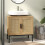 Boho-Badezimmer-Waschtisch mit Rattan-Design, Eiche 3