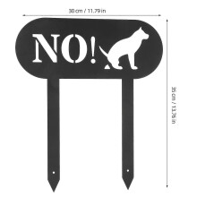 No Dog Pooping Sign Metal Yard Stake for Dog Poop Warning