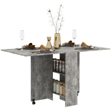 Drop Leaf Table with 2-Tier Shelves,Kitchen
