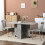 Drop Leaf Table with 2-Tier Shelves,Kitchen 3