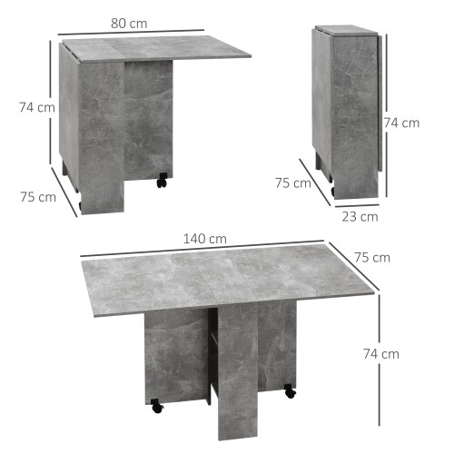 Drop Leaf Table with 2-Tier Shelves,Kitchen 1