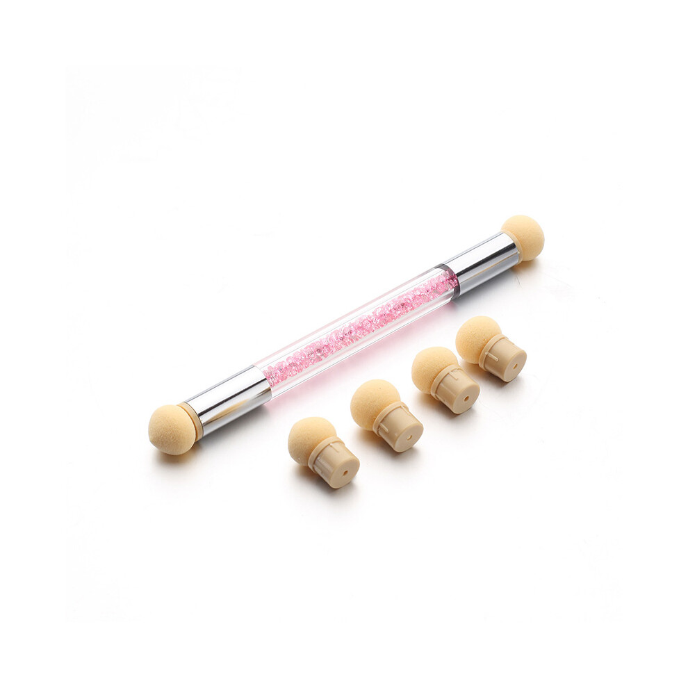 Creation-3C (Pink) Double-End Sponge Nail Brush - Manicure Tool, Gift