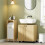 Badezimmer-Waschtisch mit 3-stufigem Regal und Rollen 4