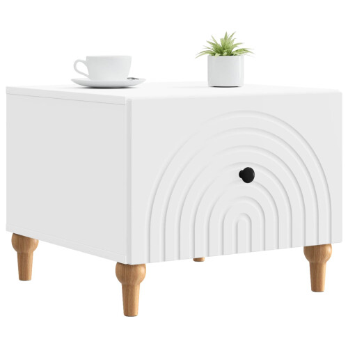VidaXL vidaXL Coffee Table with Drawer White 49 x 50 x 40 cm Engineered Wood 1