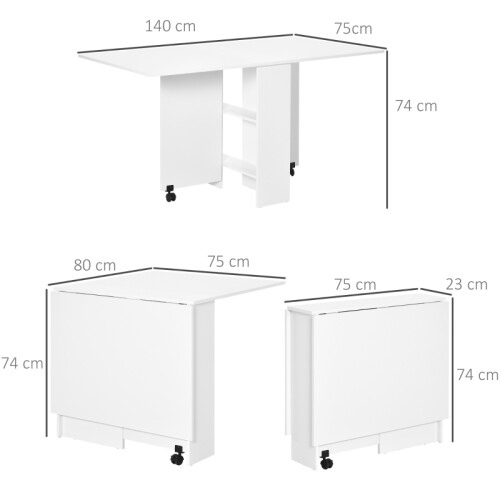Drop Leaf Table with 2-Tier Shelves, Kitchen 1