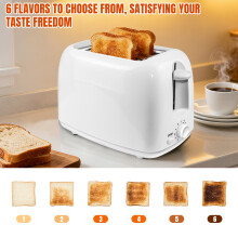 6-Speed Bread Toaster with Adjustable Speed, Auto Pop Up&Removable Crumb Tray Multi-Function Toaster for Thick Slices, Ideal for Crispy or Light Toast