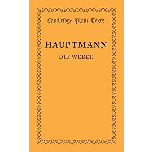 Die Weber by Gerhart Hauptmann Paperback Book