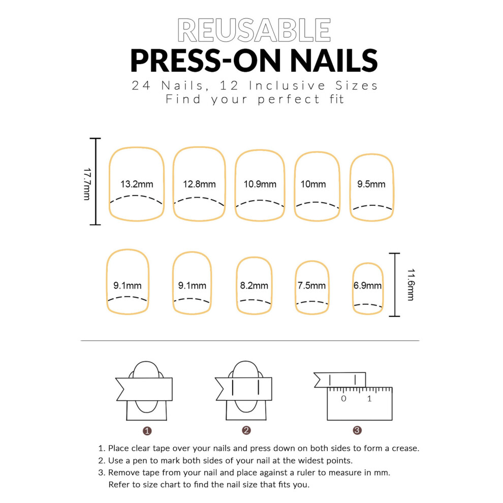 Hue-Grain Stage Black Square Fake Nails - Durable & Comfortable