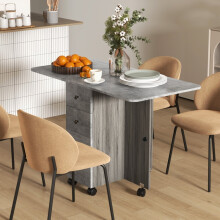 Multi-Storage Six-Person Drop Leaf Dining Table