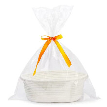 (White (including gift bag)) Colorful Woven Gift Basket for Toys & Cosmetics