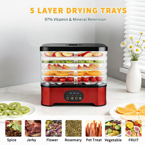 5-Tier Food Dehydrator with 72-Hour Timer, Adjustable Temperature 2