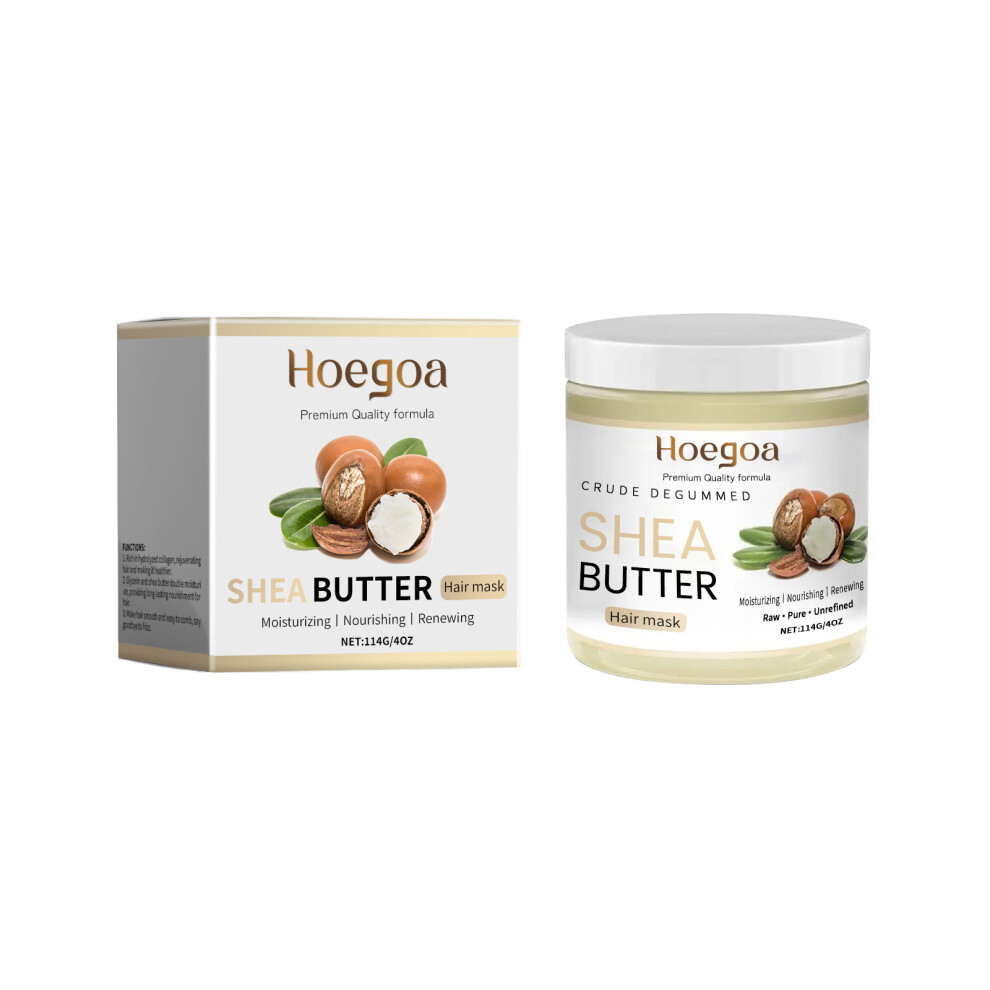 (114g) HOEGOA Shea Butter Moisturizing Hair Mask Moisturizes and Conditions Dry, Frizzy Hair and Smoothes Hair Mask