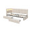 (3ft Single, Beige Linen) L-Shaped Corner Single Bed Frame, LED Headboard, USB-C Charging & 2 Drawers 12