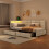 (3ft Single, Beige Linen) L-Shaped Corner Single Bed Frame, LED Headboard, USB-C Charging & 2 Drawers 9