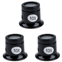 3X 10 x Lupe Vergroesserungsglas Optisch Lupe Vergroesserungstool für Beobachten Juwelier