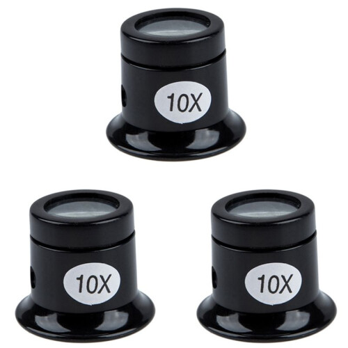 3X Lupa 10 x Lente de Cristal Optico
